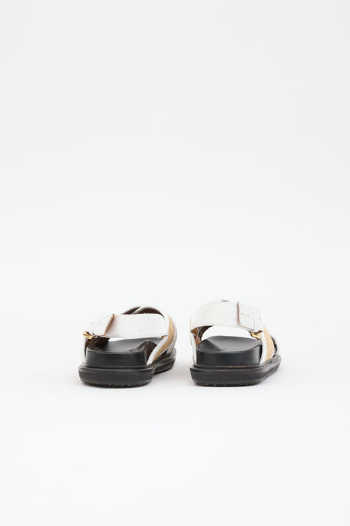 Marni Leather & Raffia Fussbett  Sandal