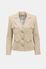 Veronica Beard Linen Patch Pocket Blazer