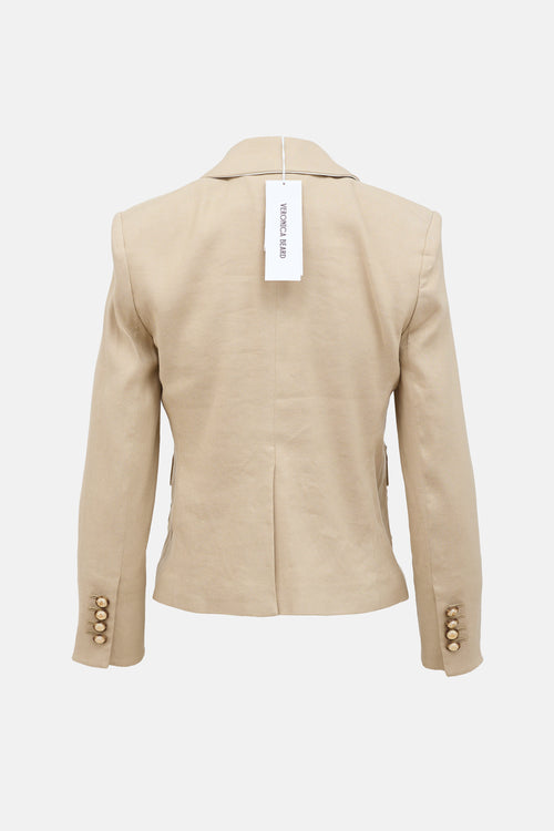 Veronica Beard Linen Patch Pocket Blazer