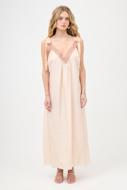 Chloé Oversized Silk & Lace Dress