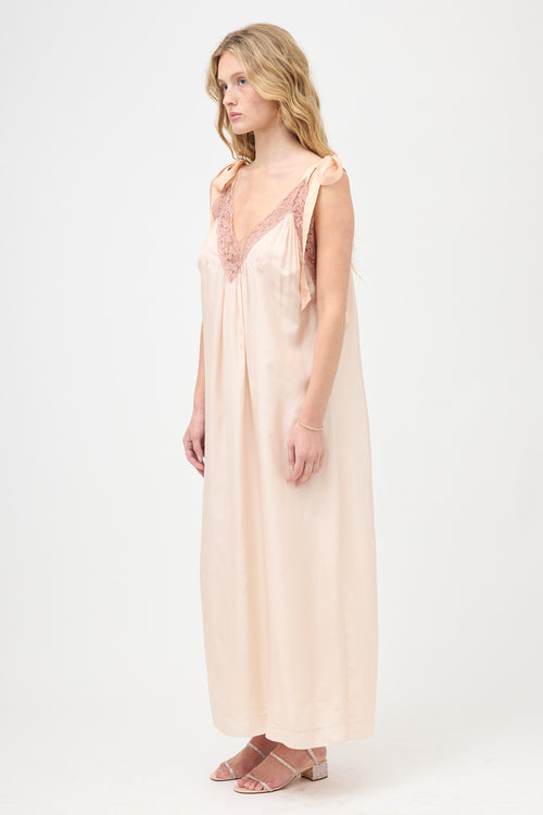 Chloé Oversized Silk & Lace Dress