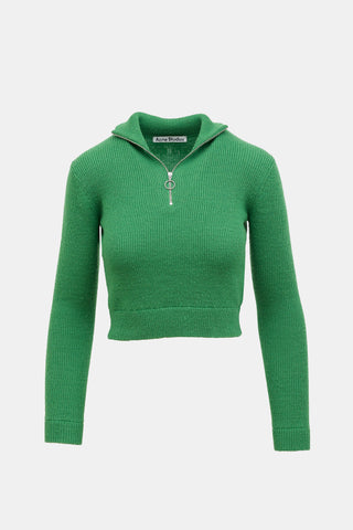 Acne Studios Wool Cropped Logo Sweater