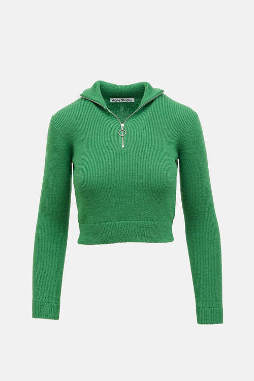 Acne Studios Wool Cropped Logo Sweater