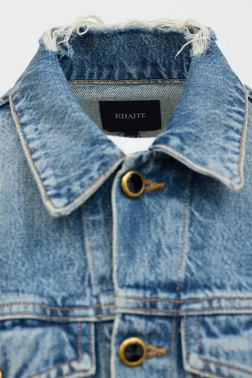 Khaite Distressed Denim Jacket