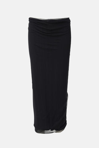 Ann Demeulemeester Vintage Silk Draped Mesh Skirt