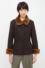 Sportmax Wool Fur Trimmed Jacket