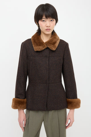 Sportmax Wool Fur Trimmed Jacket