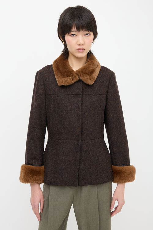 Sportmax Wool Fur Trimmed Jacket