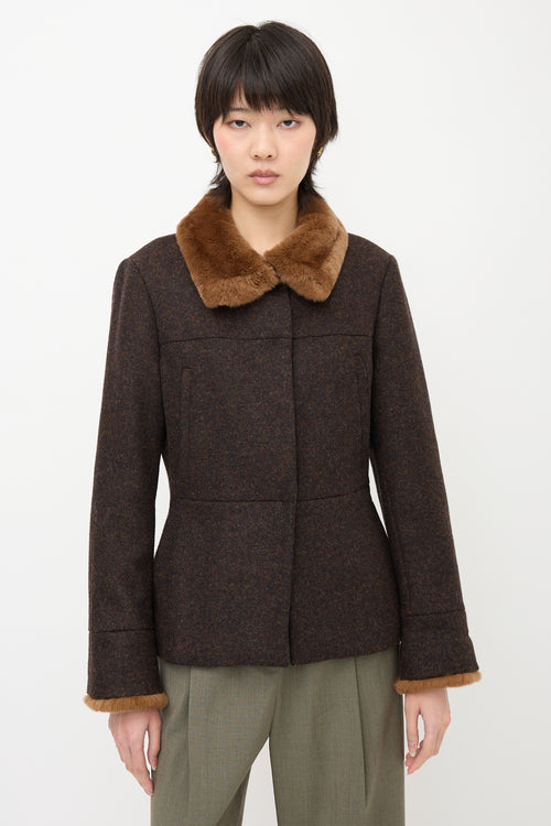 Sportmax Wool Fur Trimmed Jacket