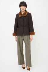 Sportmax Wool Fur Trimmed Jacket