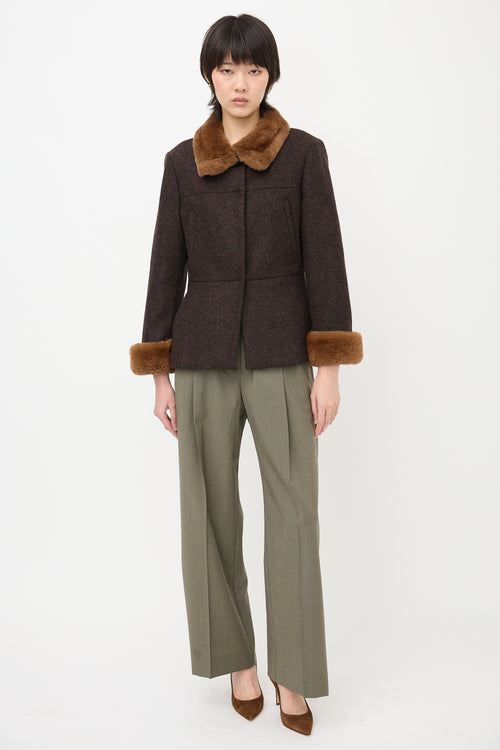 Sportmax Wool Fur Trimmed Jacket