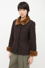 Sportmax Wool Fur Trimmed Jacket