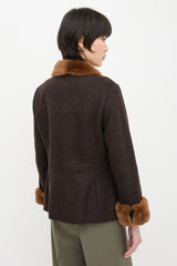 Sportmax Wool Fur Trimmed Jacket