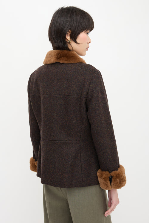 Sportmax Wool Fur Trimmed Jacket