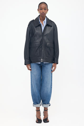 Nour Hammour Leather Drey Jacket