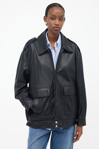 Nour Hammour Leather Drey Jacket
