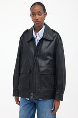Nour Hammour Leather Drey Jacket