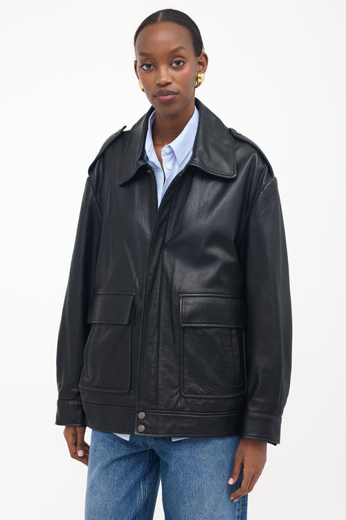 Nour Hammour Leather Drey Jacket