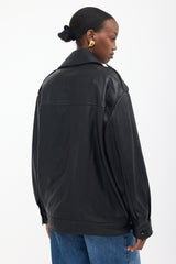Nour Hammour Leather Drey Jacket