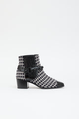Chanel Tweed & Leather CC Boot