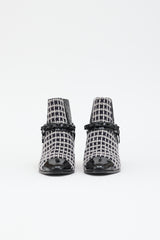 Chanel Tweed & Leather CC Boot