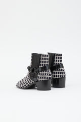 Chanel Tweed & Leather CC Boot