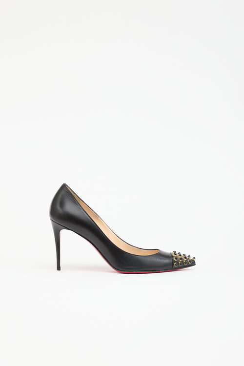 Christian Louboutin Leather Cabo Stud Toe  Pump