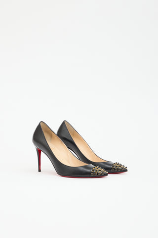 Christian Louboutin Leather Cabo Stud Toe  Pump