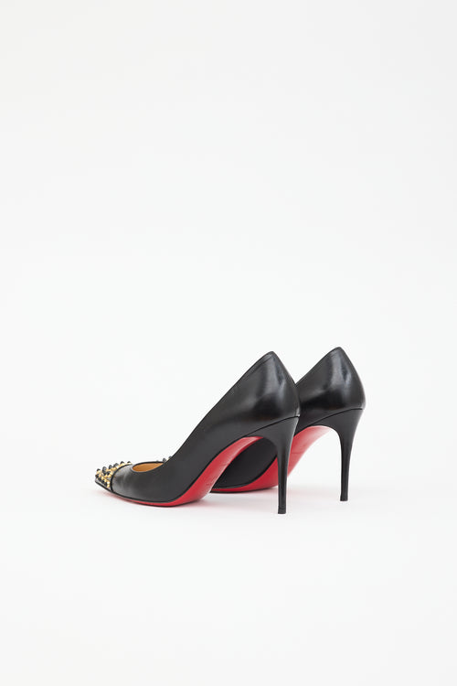Christian Louboutin Leather Cabo Stud Toe  Pump