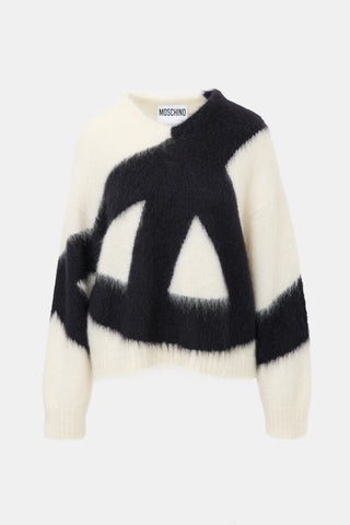 Moschino Oversized Mohair Abstract Sweater