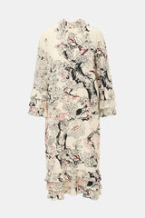 Valentino Silk Floral Ruffled Dress