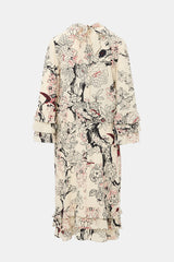 Valentino Silk Floral Ruffled Dress