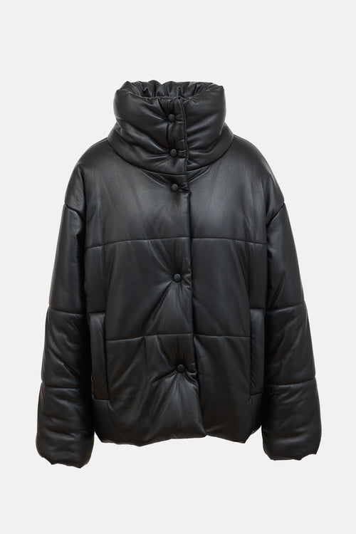 Nanushka Faux Leather Puffer Jacket