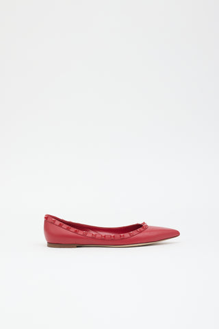 Valentino Leather Rockstud Flat