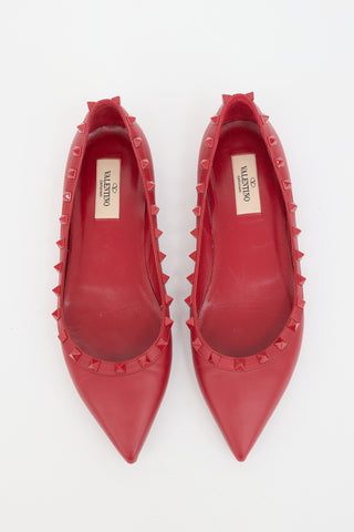 Valentino Leather Rockstud Flat
