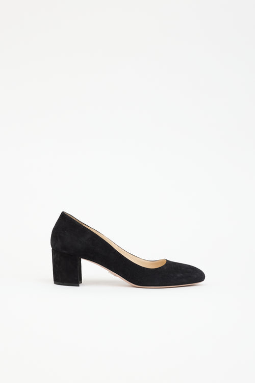 Prada Suede Block Heel Pump