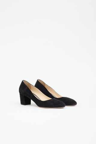 Prada Suede Block Heel Pump