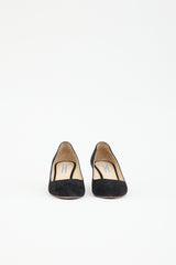 Prada Suede Block Heel Pump