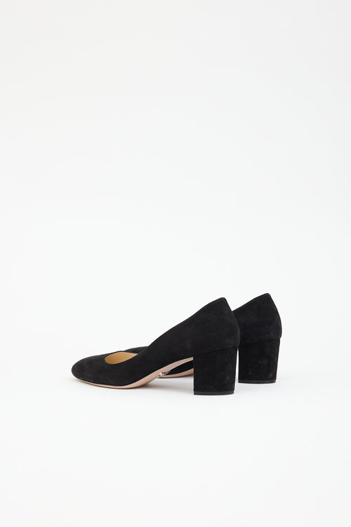 Prada Suede Block Heel Pump