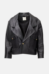 Sandro Leather Patch Pocket Jacket