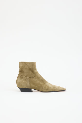 Khaite Suede Square Toe Boot