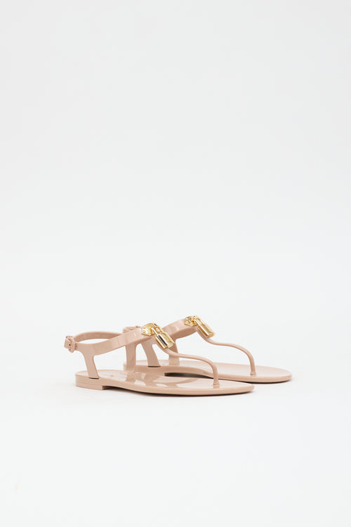Louis Vuitton Rubber T-Strap Sandal