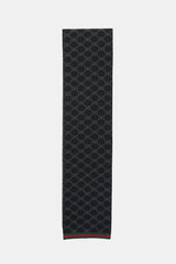 Gucci Wool Jersey GG Monogram Web Scarf