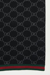 Gucci Wool Jersey GG Monogram Web Scarf