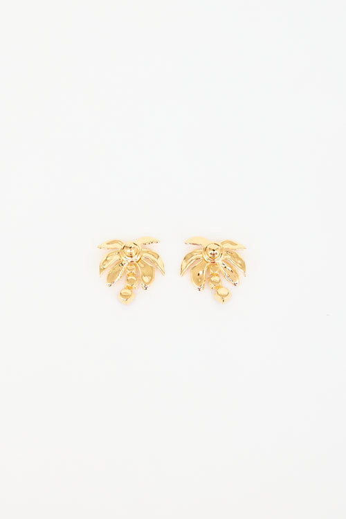 Oscar de la Renta Embellished Palm Tree Earrings