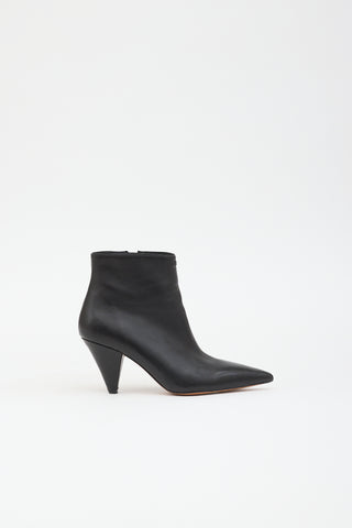 Celine Leather Pointed Toe Boot