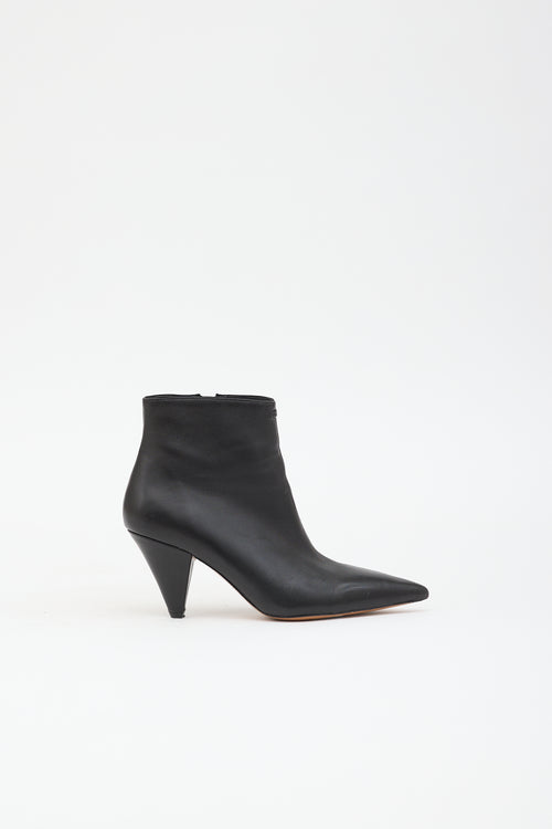 Celine Leather Pointed Toe Boot