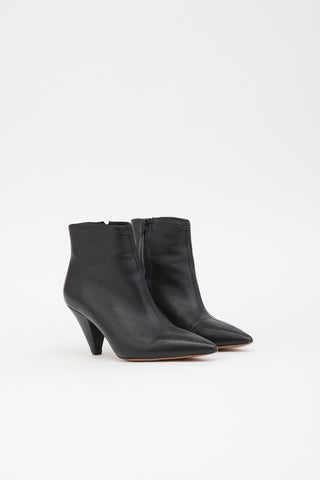 Celine Leather Pointed Toe Boot