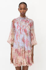 Zimmermann Crinkled Sheer Floral Dress