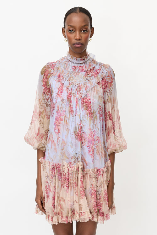 Zimmermann Crinkled Sheer Floral Dress